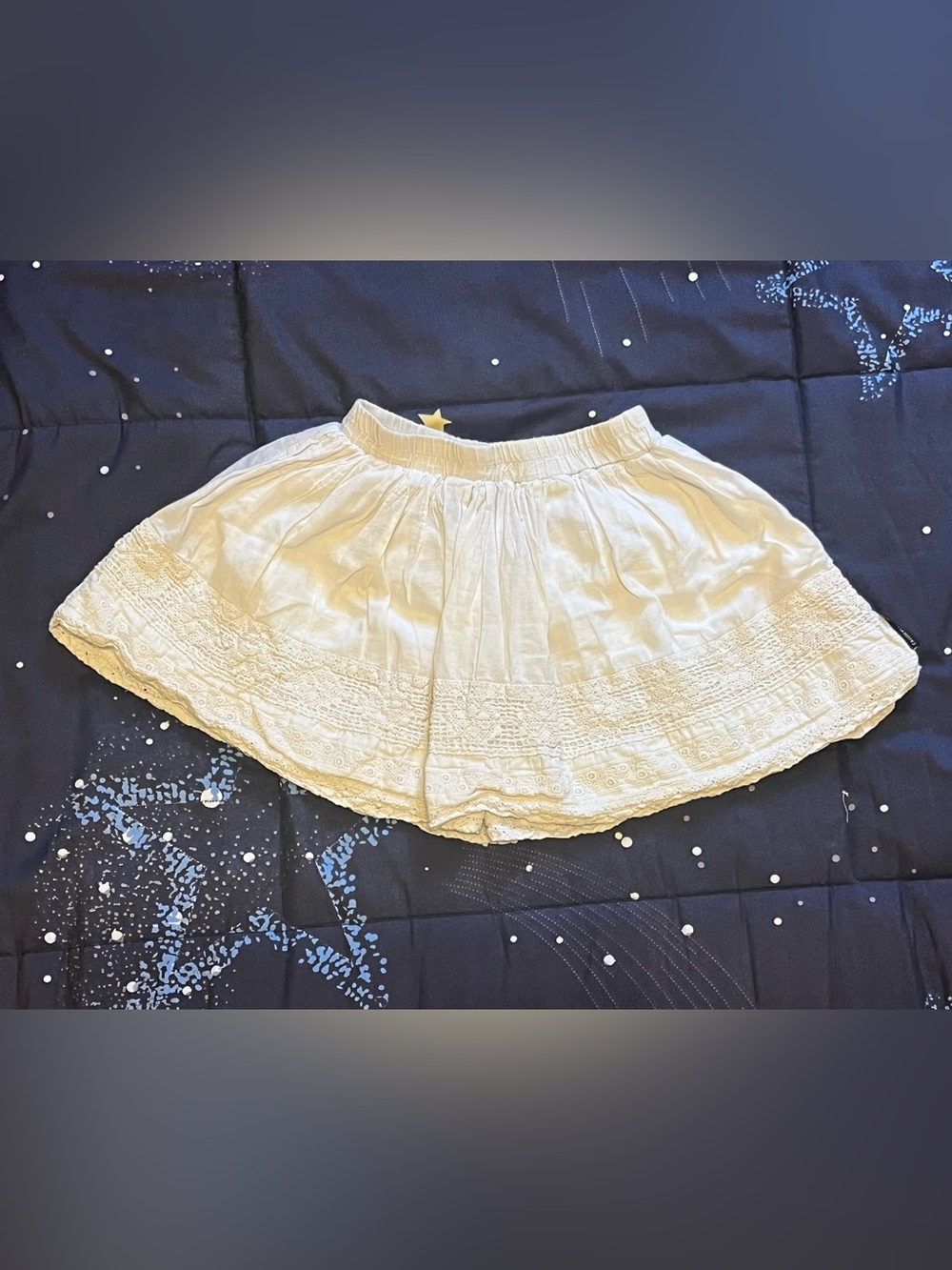 Girls Sz 6 Calvin Klein Jeans White Lace-Panel Skirt/Skort